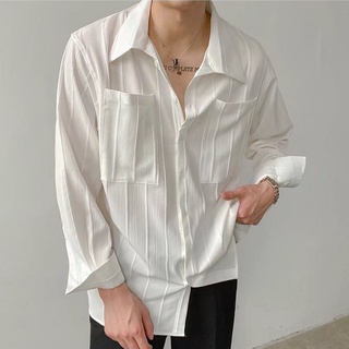 Áo Sơ Mi Nam Dài Tay Hàn Quốc Ánh Sáng Mùa Xuân Trưởng Thành Phong Cách Hàn Quốc Áo Sơ Mi Màu Trơn Hợp Thời Trang Nam Đẹp Trai Inch Áo Sơ Mi Chất Lượng Cao
