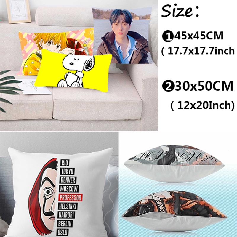 Vỏ Gối Đơn In Hình DIY Thiết Kế Tùy Chỉnh Một Mặt