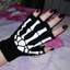 FUHUIOT Halloween Dạ Quang Găng Tay Punk Độc Đá Tay Chống Trượt Xương Kinh Dị Ấm Hơn Đồng Hồ Trang Phục Găng Tay Nửa Ngón Găng Tay