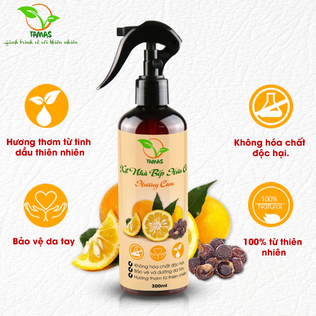 Ảnh Nước lau bếp hữu cơ - Xịt bếp đa năng TAMAS chai 300ml - Làm sạch bề mặt, khử mùi, khử khuẩn dụng cụ, bếp từ, bếp ga... 3