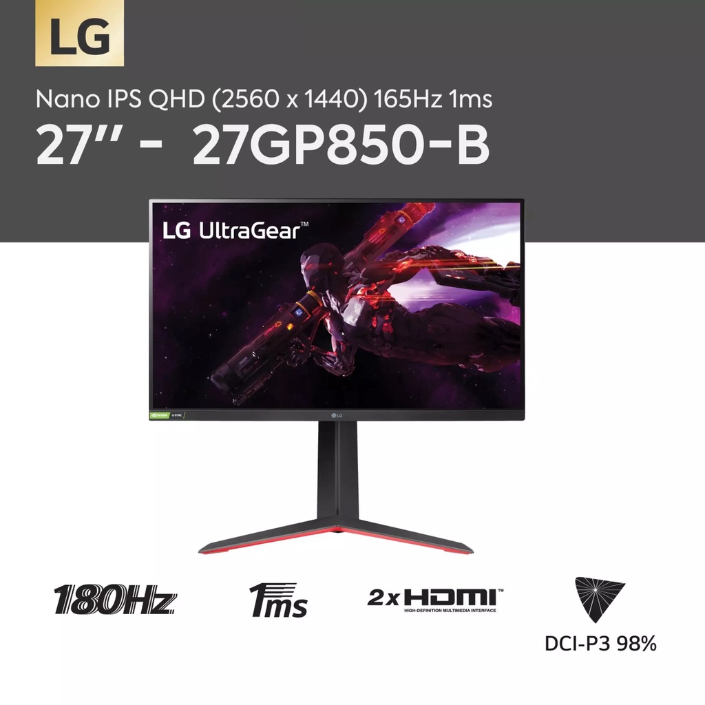 Màn Hình Lg Ultragear 27gp850 B 27 Qhd Nano Ips 1ms 165hz Hdr G Sync Hàng Chính Hãng Shopee 7208