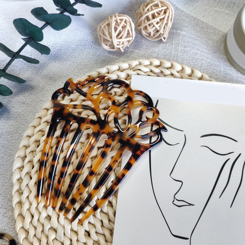 Jenniferab Phụ Nữ Pháp 7 Răng Tóc Rỗng Celluloid Acetate Updo Tạo Kiểu Kẹp Tóc Rùa Đuôi Ngựa Barr