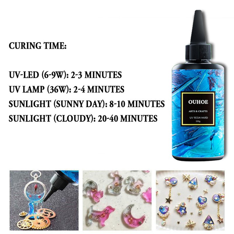 Keo uv gel cứng 30 / 100 / 200g thủ công cho đồ trang sức