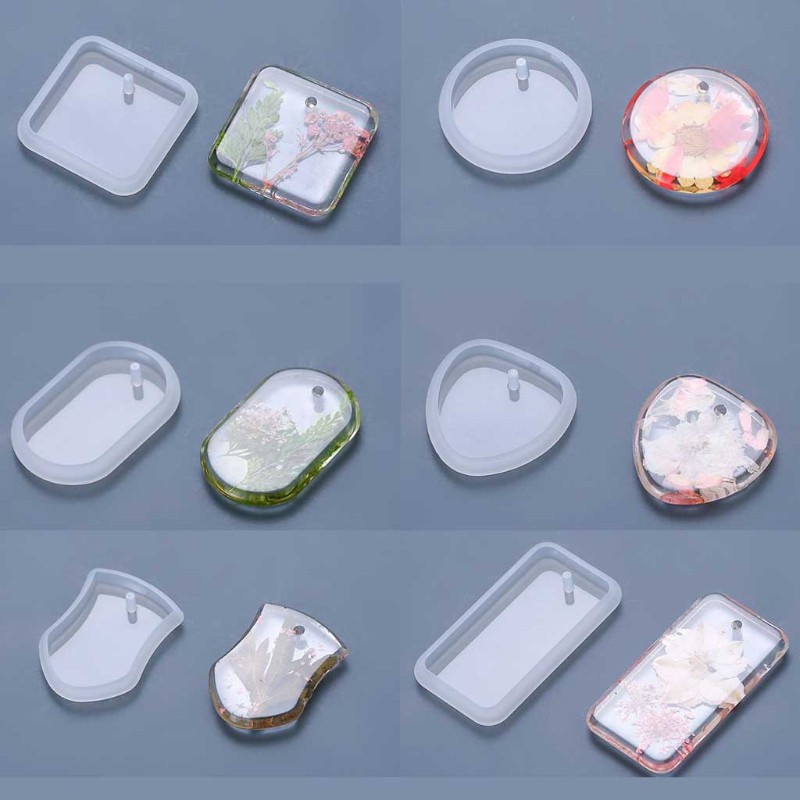 Bộ 6 Khuôn Silicon Làm Mặt Dây Chuyền / Móc Khóa DIY