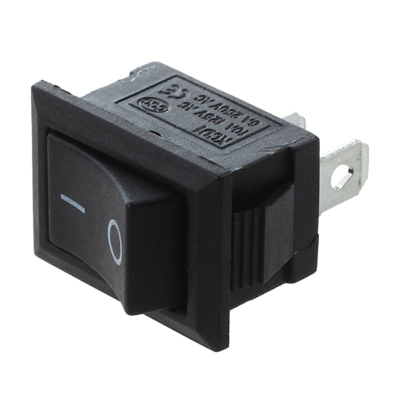 10 Chiếc SPST Mini Đen 2 Pin Rocker Switch AC 125V 10A 250V 6A