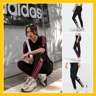 Quần Tập Gym Nữ [Legging] 3D Trefoil Logo 3D Sọc Màu Mới Lạ [ĐỒ TẬP]
