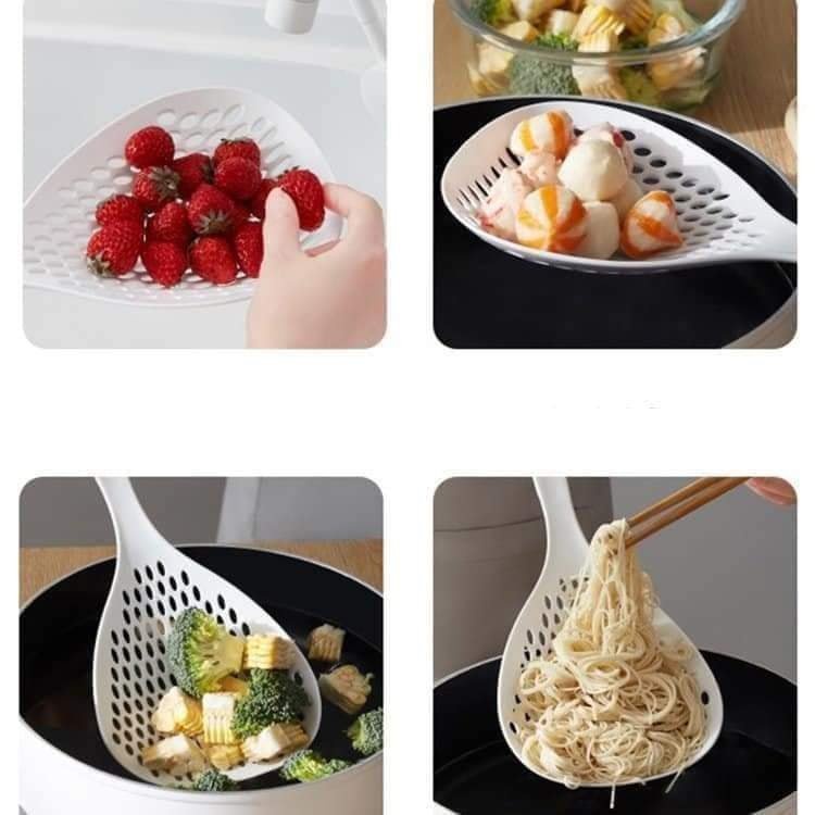 Muôi vợt thủng vớt đồ nhựa chịu nhiệt loại to