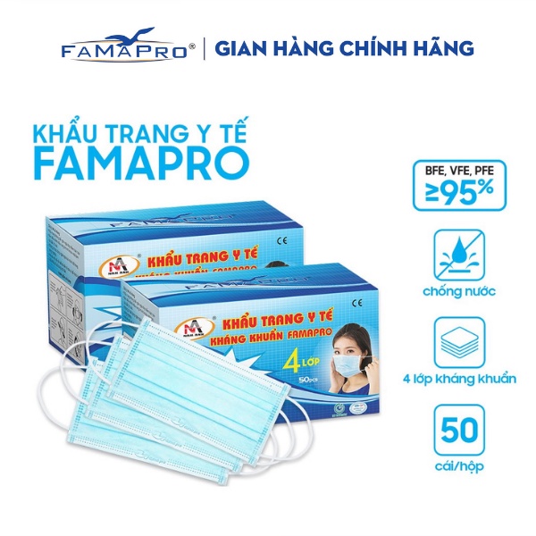 Ảnh khẩu trang y tế 4 lớp kháng khuẩn Cô Gái Famapro ( 50 cái/ hộp) 3