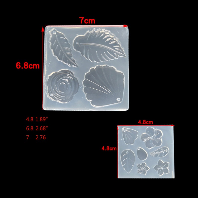 Khuôn Silicone Làm Mặt Trang Sức Hình Hoa Lá DIY