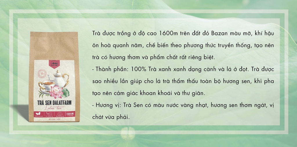 Mô tả Trà Sen (Lotus Tea) Dalat Farm - Túi 150Gr - 3