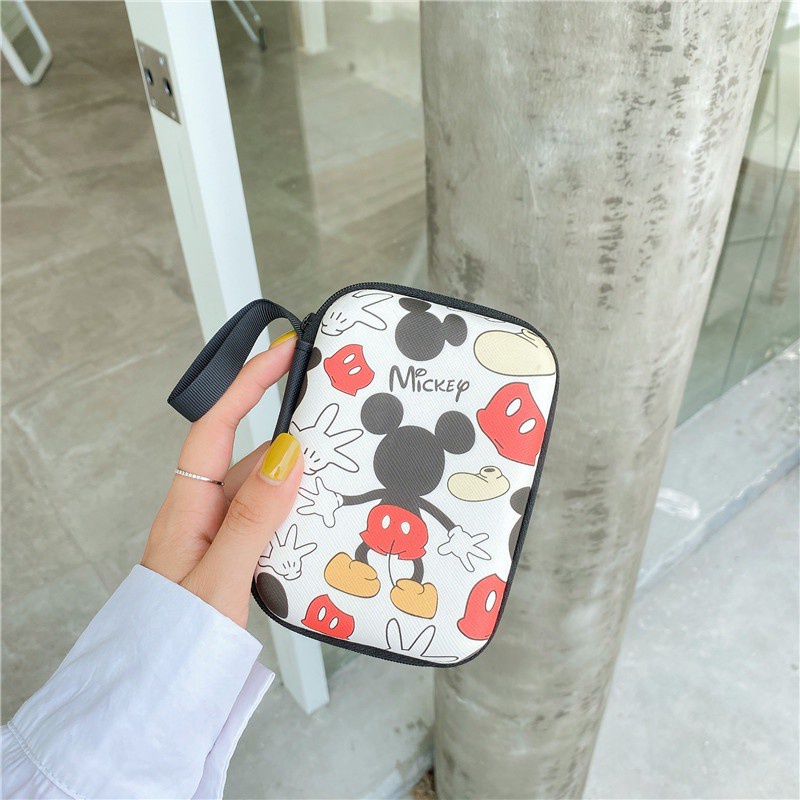 Hộp lưu trữ cáp tổ chức cho ngân hàng điện / đồ trang sức / túi sạc Túi Zipper Mickey Kids