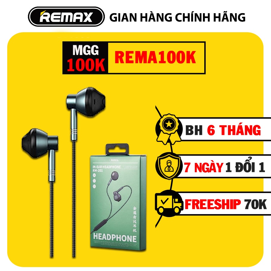 Tai nghe có dây chống ồn Remax RM-201 | Shopee Việt Nam