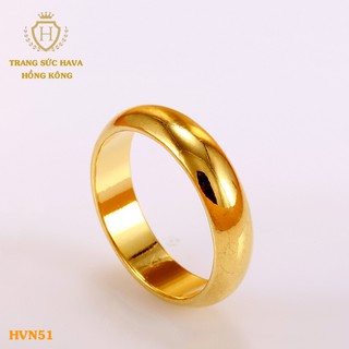 Nhẫn Cưới 2 Chỉ Cổ Điển, Nhẫn Nữ, Nhẫn Nam Xi Mạ Vàng Non Cao Cấp - Trang Sức Hava Hong Kong - HVN51
