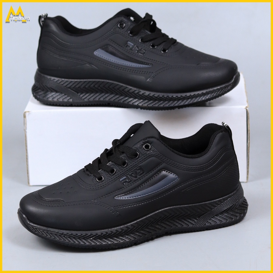 Giày thể thao nam màu đen sneaker cổ cao chất liệu da đế cao cao cấp ...