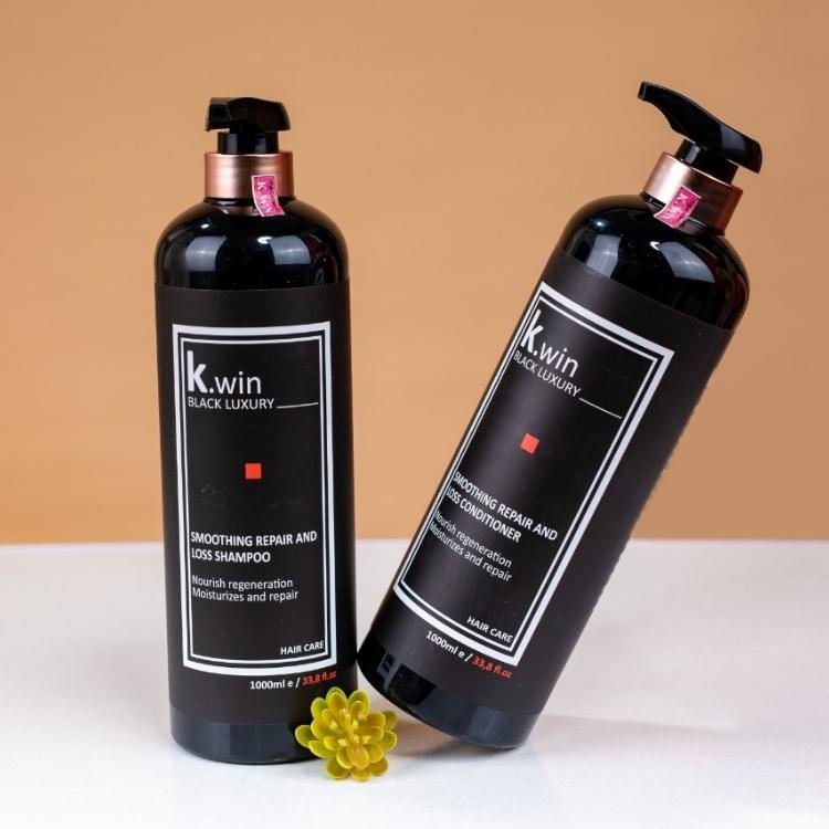Cặp Dầu Gội Xả K.win Black Luxury 650ml/1000ml | Dưỡng Tóc Mềm Mượt, Hỗ Trợ Phục Hồi Tóc Khô Xơ.
