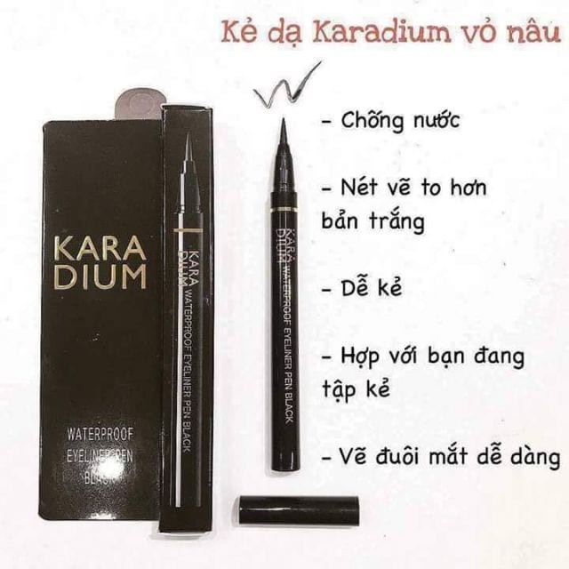 Bút Dạ Kẻ Mắt Karadium Waterproof Eyeliner Pen Black Vỏ Nâu Shopee Việt Nam 