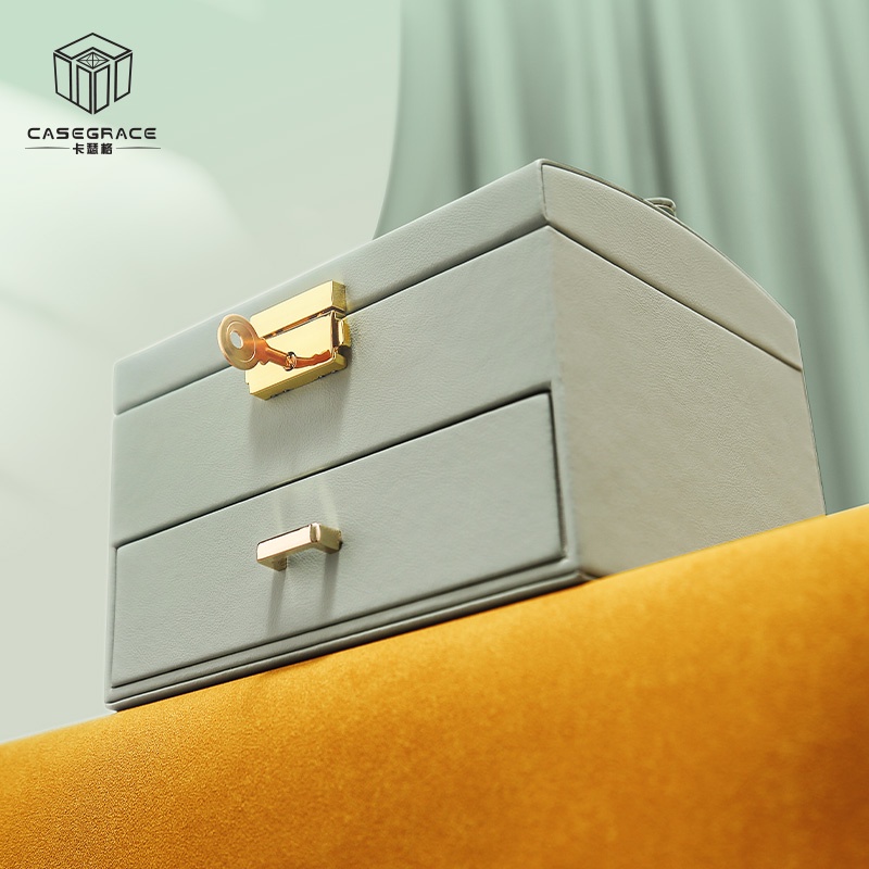 Hộp đựng trang sức 
CASEGRACE bằng da có nắp đậy tiện dụng bền bỉ