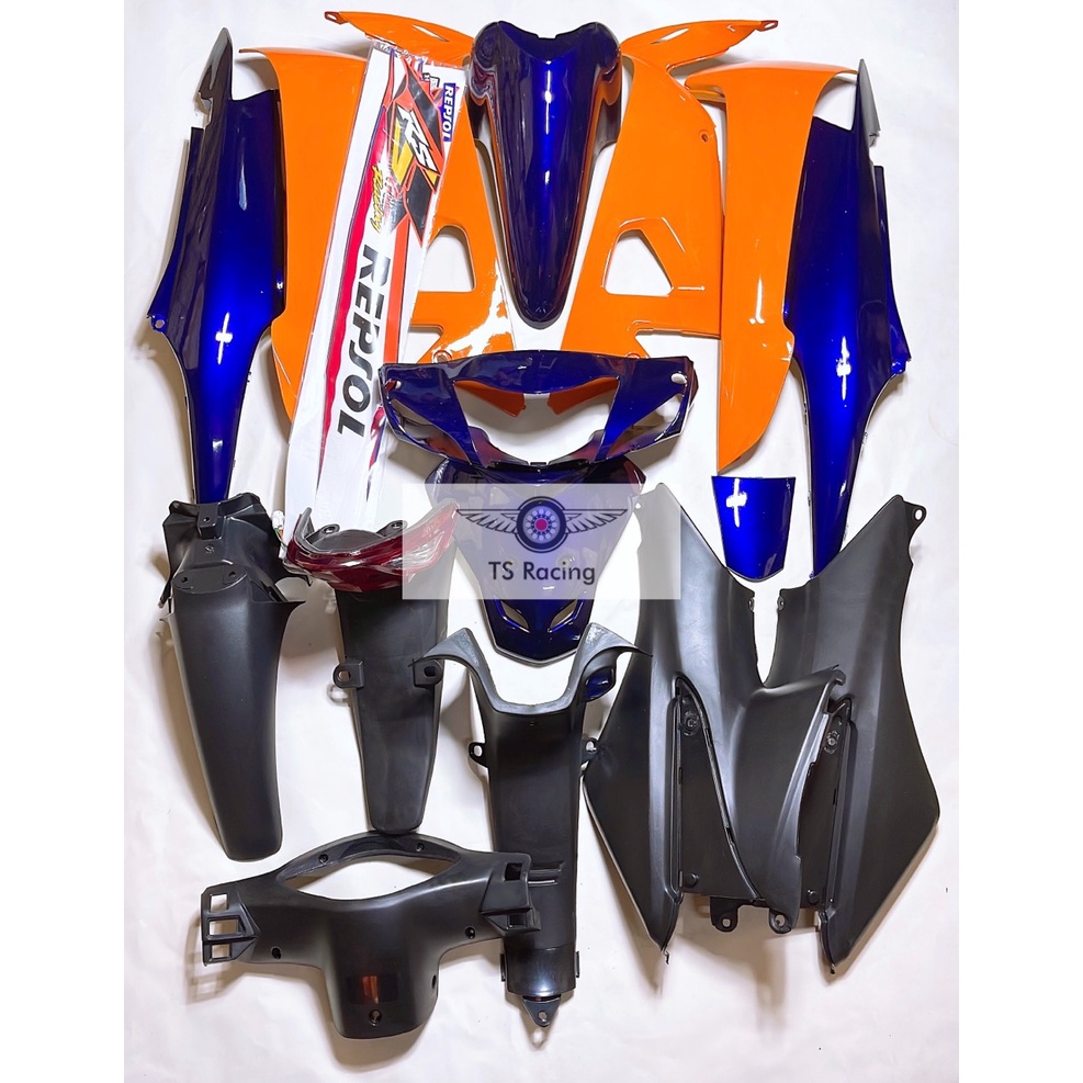 Dàn áo wave a xanh đen cam repsol - tặng team 3 lớp