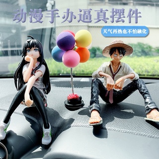 Mô hình nhân vật anime Luffy dễ thương dùng trang trí bảng điều khiển xe ô tô chất lượng cao