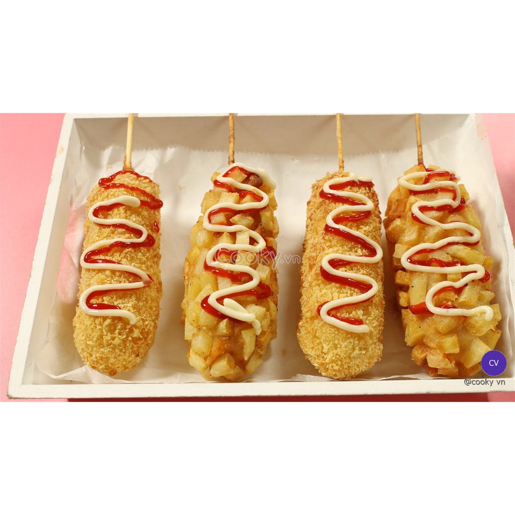 Khay 6 cây hotdog xúc xích phô mai kéo sợi_giao hỏa tốc hcm