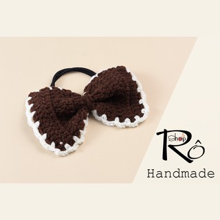 Dây buộc tóc tiểu thư nơ to cho nữ và bé gái 10cm |Đồ cột tóc Hàn Quốc sang chảnh |Shop Rô Handmade