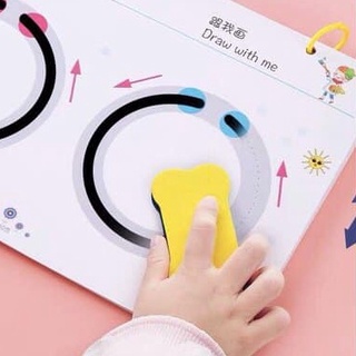 [Kho sỉ] Tập tô vẽ thông minh xoá được montessori, Tập Viết Xóa Được, đồ chơi giáo dục sớm Rèn Tính Kiên Trì- 64tr + B