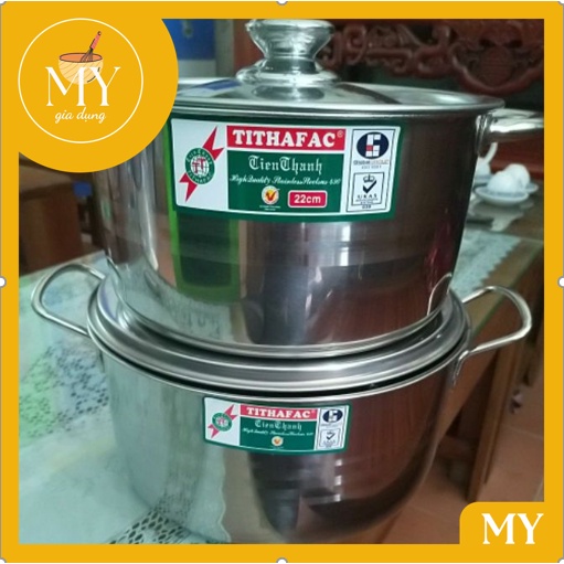 Nồi cao cấp inox Tithafac sử dụng được bếp từ,bếp ga,hồng ngoại nồi dày dặn  (24_32cm)
