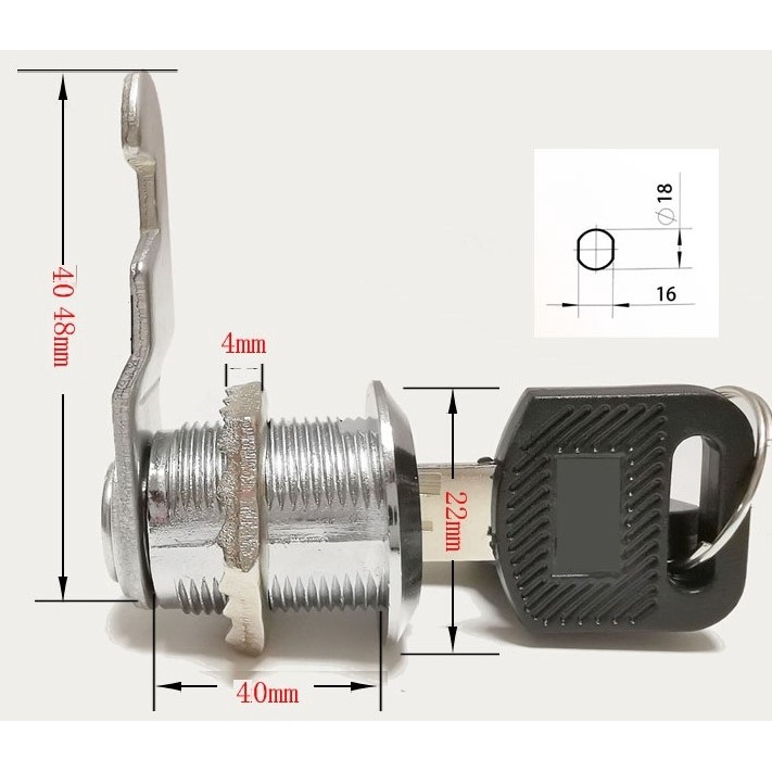 Khóa tủ locker dài 40mm - Đặc biệt - Khóa tủ tài liệu, khóa tủ cốp ...