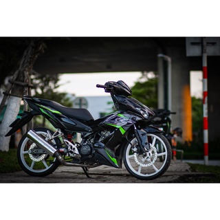 Tem Rời Dán Xe Winner X Mẫu Chữ RS Xanh Lá Đen Cực Chất, Hàng 3 Lớp Chất Lượng Cao .Team Decal