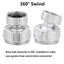YYlingx Đầu nối vòi tưới vườn/máy sục khí xoay 360 độ có thể điều chỉnh cho phòng tắm/nhà bếp
