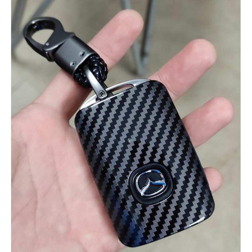 Ốp chìa khóa carbon xe Mazda 2, Mazda 3, Mazda 6, Mazda Cx5, CX8,CX3, CX30, CX-30 tặng kèm móc khoá
