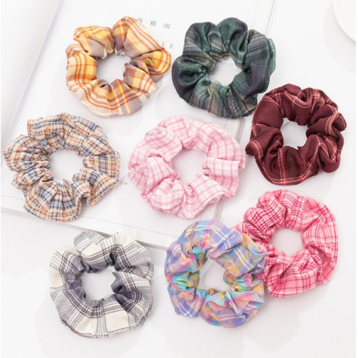 Dây Buộc Tóc Scrunchies Vải Cao Cấp Co Giãn Phối Nhiều Màu Link 1