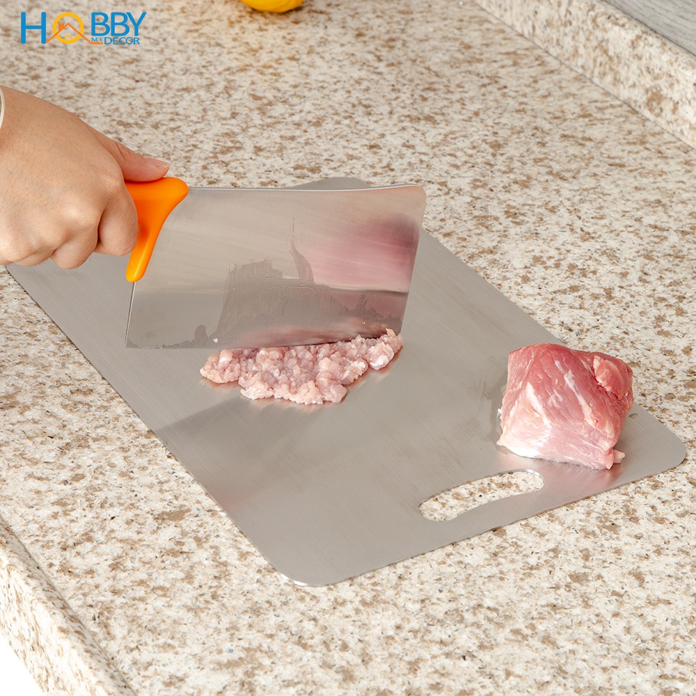 Thớt inox 304 kháng khuẩn dòng đặc ruột cao cấp Hobby home decor TH