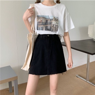 Chân Váy Denim Chữ a Lưng Cao Thời Trang Mùa Hè Hàng Mới Dành Cho Nữ