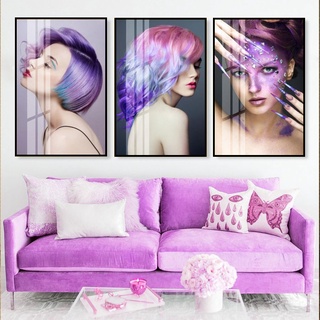 Tranh Treo Tường Tóc Nghệ Thuật - Tranh Treo Salon Tóc, Make Up Laminate Tráng Gương