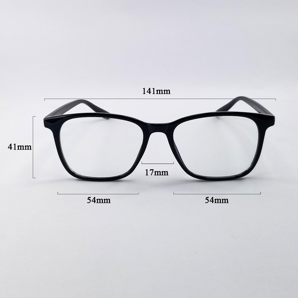Ảnh Gọng kính cận nam nữ dẻo mắt chữ nhật màu đen, trong suốt 7K6919. Tròng giả cận 0 độ chống ánh sáng xanh. 2