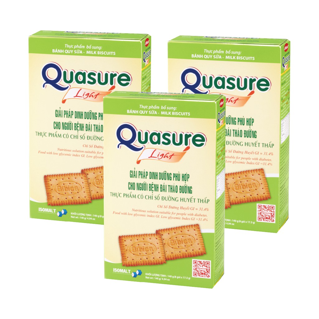 Ảnh Bánh Quy Quasure Light Sữa Bibica 140g - Thực phẩm dành cho người ăn kiêng, tiểu đường 2