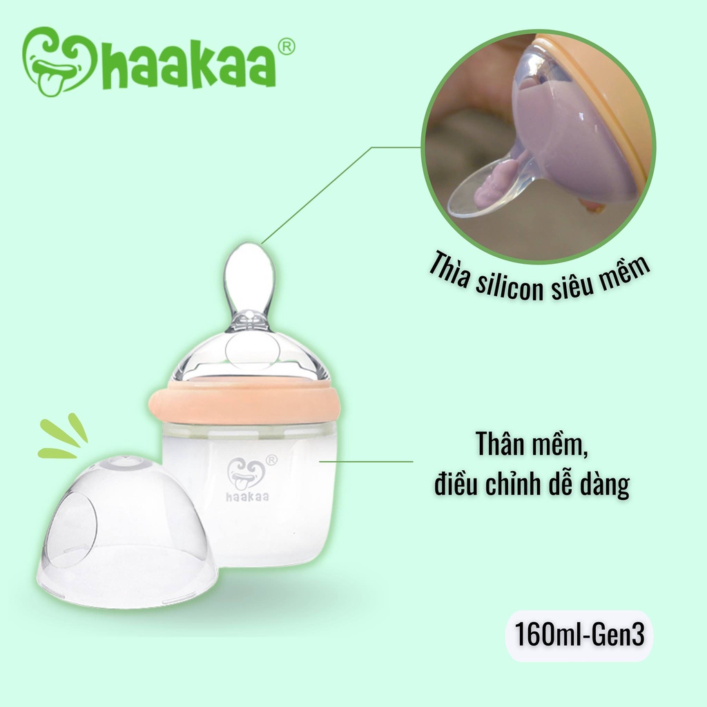 Mô tả Bình thìa ăn dặm cao cấp cho bé Gen.3 Haakaa, New Zealand. Không chứa BPA, PVC và phthalate - 1