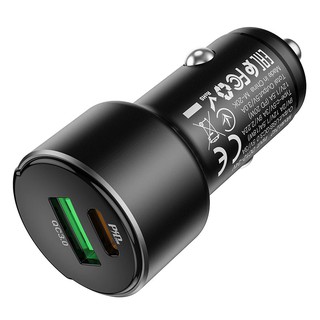 Tẩu sạc ô tô / Cốc sạc xe hơi Hoco Z42 hỗ trợ QC3.0 và PD20W - màn hình hiển thị điện áp - Phụ Kiện Nhất Tín