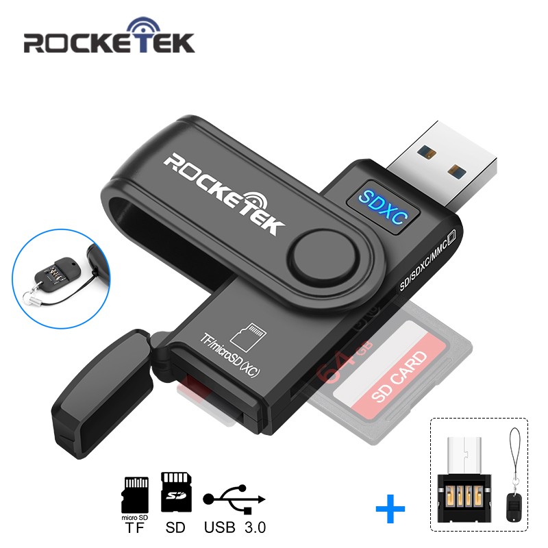 Đầu Đọc Thẻ Nhớ Rocketek USB 3.0 OTG Type c Cho SD / TF Micro SD ...