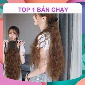 TÓC CỘT SÓNG XÙ/ BUỘC TÓC GIẢ SÓNG NƯỚC DÀY DẶN CÓ CÀI VÀ DÂY BUỘC CHẮC CHẮN