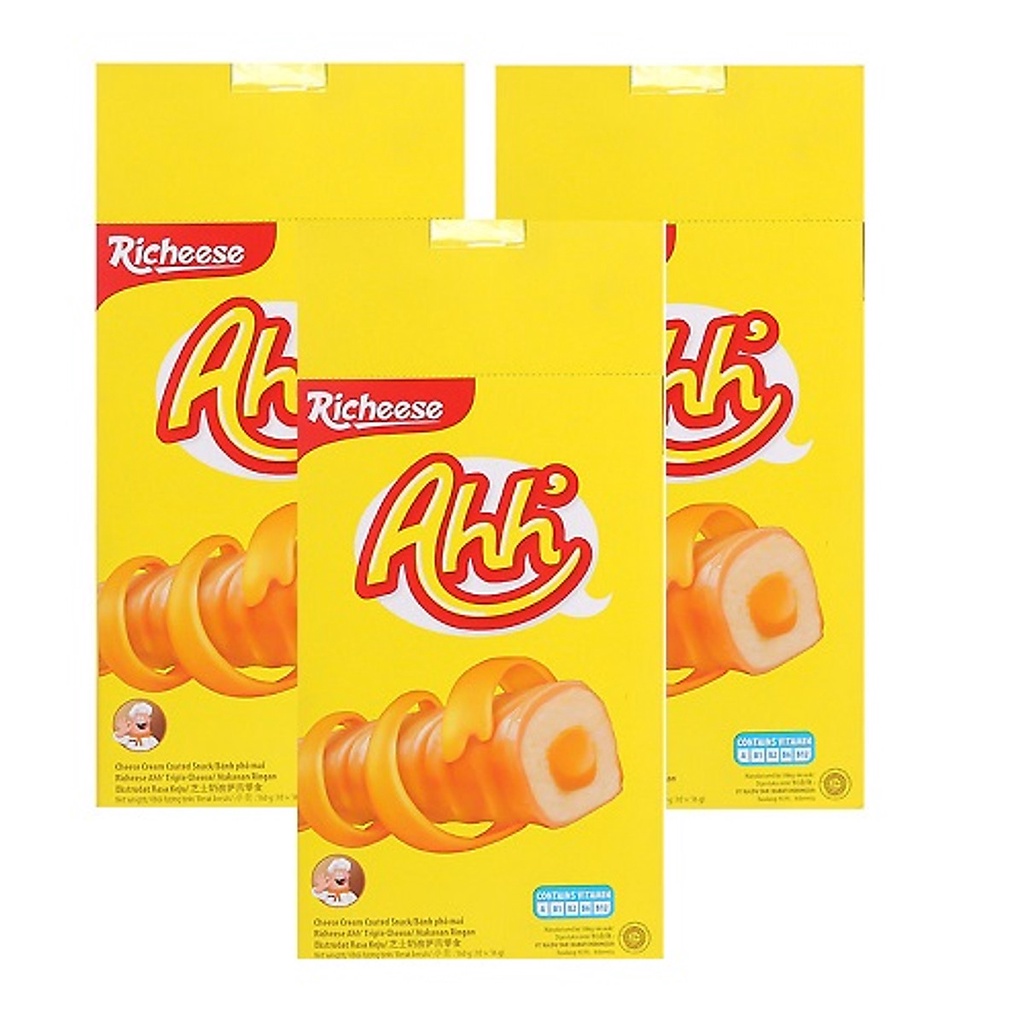 BÁNH XỐP PHÔ MAI RICHEESE AHH (HỘP 10PCS) | Shopee Việt Nam