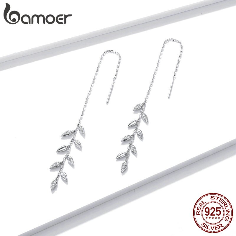 Bamoer Bông Tai bạc 925 Đính Đá Thời Trang bse447