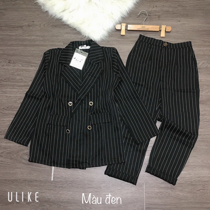 Set vest kẻ sọc sang chảnh