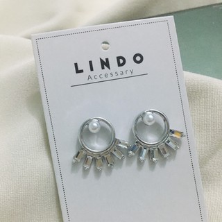 Khuyên tai tròn đính đá thời trang LINDO