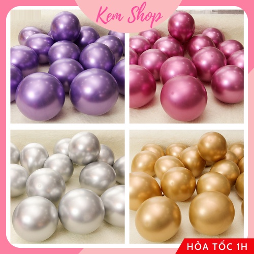 Set 50 bóng tròn siêu nhũ Chrome trang trí sinh nhật đám cưới phòng cưới - Kemshop K89