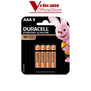 Pin đũa AAA Duracell Alkaline 1.5V Vỉ 4 viên dung lượng cao chống chảy - Hàng chính hãng