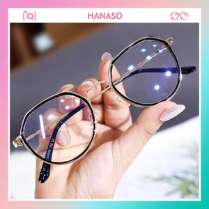 Gọng kính cận nữ mắt kính tròn không độ chống ánh sáng xanh và tia UV thay được tròng cận đẹp giá rẻ 044