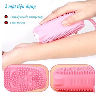 Bông tắm Silicon 2 mặt tạo bọt, tẩy da chết hình chuột cute