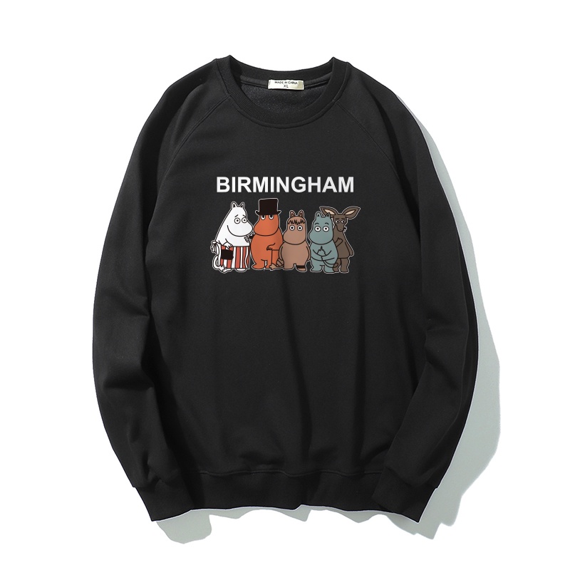 Áo Sweater HappyFamily BIRMINGHAM Chất Cotton 100 Cao Cấp 3 Màu Trắng Đen Xám